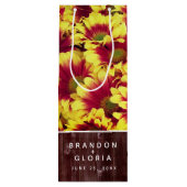 Sac Cadeau Pour Bouteille Tournesols d'automne rustiques sur une clôture de  (Dos)