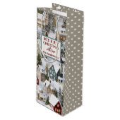 Sac Cadeau Pour Bouteille Traditional Winter Christmas  (Devant Angle)