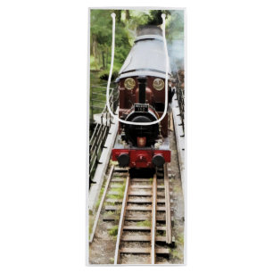 SAC CADEAU POUR BOUTEILLE TRAINS À VAPEUR