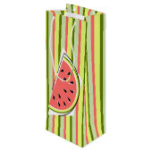 Sac Cadeau Pour Bouteille Tranche de pastèque rayée classique (Dos Angle)