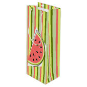 Sac Cadeau Pour Bouteille Tranche de pastèque rayée classique (Devant Angle)