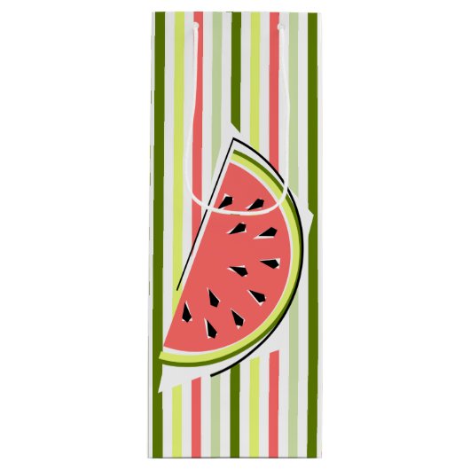 Sac Cadeau Pour Bouteille Tranche de pastèque rayée fine (Devant)