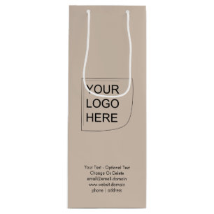 Sac Cadeau Pour Bouteille Trend Color - Soft Taupe Vin Logo Cadeau