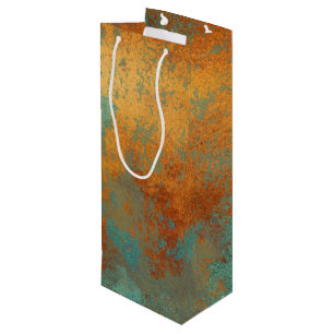 Sac Cadeau Pour Bouteille Trendy Rich Copper Patina Metallic