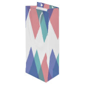 Sac Cadeau Pour Bouteille Triangles bleu et corail (Dos Angle)