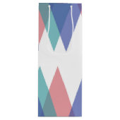 Sac Cadeau Pour Bouteille Triangles bleu et corail (Devant)