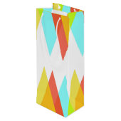 Sac Cadeau Pour Bouteille Triangles jaunes, rouges et bleus cadets (Dos Angle)