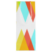 Sac Cadeau Pour Bouteille Triangles jaunes, rouges et bleus cadets (Dos)