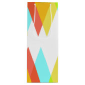 Sac Cadeau Pour Bouteille Triangles jaunes, rouges et bleus cadets (Devant)