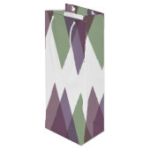 Sac Cadeau Pour Bouteille Triangles mauve et vert (Dos Angle)