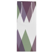 Sac Cadeau Pour Bouteille Triangles mauve et vert (Devant)
