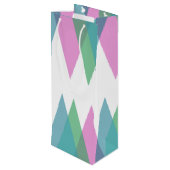Sac Cadeau Pour Bouteille Triangles rose et vert (Dos Angle)