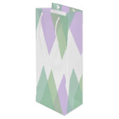Sac Cadeau Pour Bouteille Triangles vert et lilas (Dos Angle)