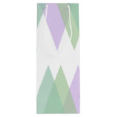 Sac Cadeau Pour Bouteille Triangles vert et lilas (Dos)