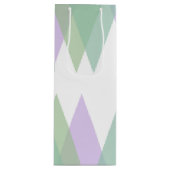 Sac Cadeau Pour Bouteille Triangles vert et lilas (Devant)