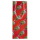 Sac Cadeau Pour Bouteille Tricératops Noël En Rouge (Dos)