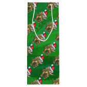 Sac Cadeau Pour Bouteille Triceratops Noël Vert (Dos)