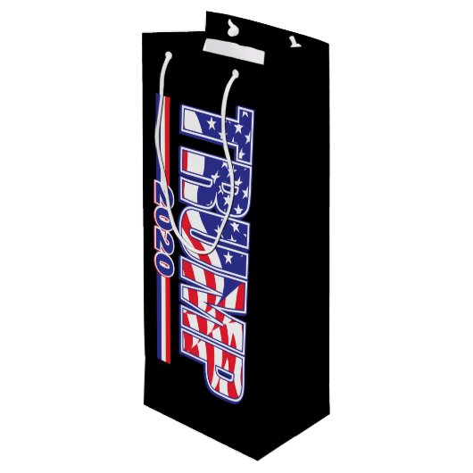 Sac Cadeau Pour Bouteille Trump 2020 : Trump embrasse le drapeau (Dos Angle)