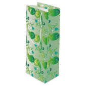 Sac Cadeau Pour Bouteille Tulipe verte Abstraite, modèle floral (Devant Angle)