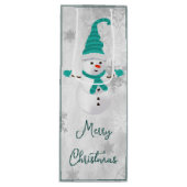 Sac Cadeau Pour Bouteille Turquoise Cute Snowman Vacances Vin Cadeau (Devant)