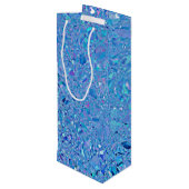 Sac Cadeau Pour Bouteille Turquoise et bleu cristal Abstrait (Dos Angle)
