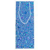 Sac Cadeau Pour Bouteille Turquoise et bleu cristal Abstrait (Dos)
