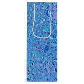 Sac Cadeau Pour Bouteille Turquoise et bleu cristal Abstrait (Devant)