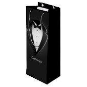 Sac Cadeau Pour Bouteille Tuxedo personnalisé classique (Dos Angle)