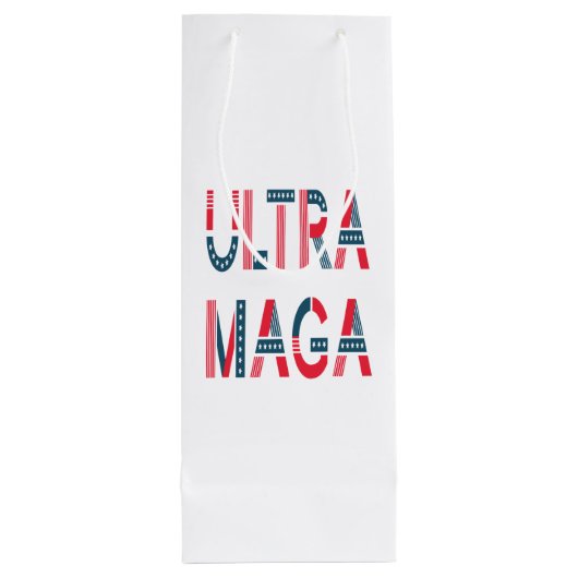 Sac Cadeau Pour Bouteille Ultra MAGA Trump Patriotique Républicain Conservat (Dos)