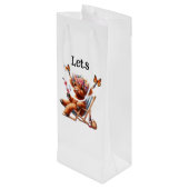 Sac Cadeau Pour Bouteille Vache des Highlands Faisons la fête (Dos Angle)
