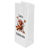 Sac Cadeau Pour Bouteille Vache des Highlands Faisons la fête (Devant Angle)