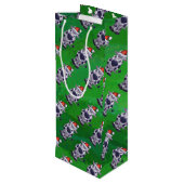 Sac Cadeau Pour Bouteille Vache Noël sur vert (Dos Angle)