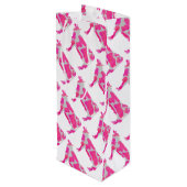 Sac Cadeau Pour Bouteille Vache rose et blanc Silhouette (Dos Angle)