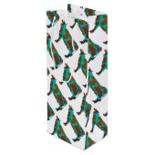 Sac Cadeau Pour Bouteille Vache Silhouette Brown et Turquoise (Dos Angle)