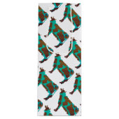 Sac Cadeau Pour Bouteille Vache Silhouette Brown et Turquoise (Devant)