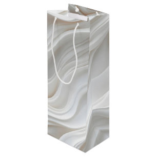 Sac Cadeau Pour Bouteille Vague minimaliste de Marbre blanc - Élégante moder