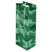 Sac Cadeau Pour Bouteille Vagues vertes (Devant Angle)