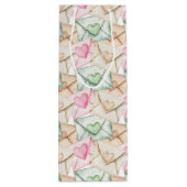 Sac Cadeau Pour Bouteille Valentine Envelopes and Hearts (Dos)