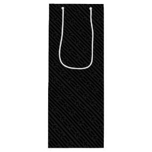 Sac Cadeau Pour Bouteille Velours noir Fleur de Lis