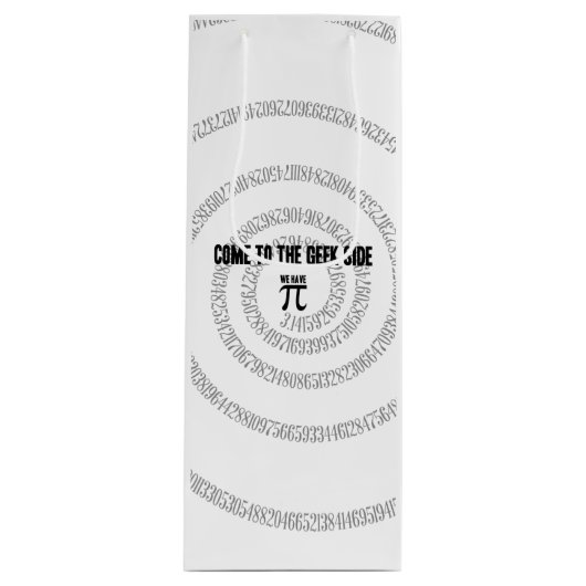 Sac Cadeau Pour Bouteille Venez au côté Geek pour Pi Decor (Devant)