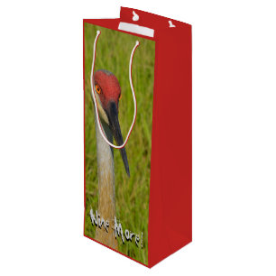 Sac Cadeau Pour Bouteille Vin amusant Plus Sand Hill Crane Nature Faune