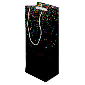 Sac Cadeau Pour Bouteille vin blanc avec confetti d'anniversaire (Dos Angle)