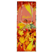Sac Cadeau Pour Bouteille Vin d'automne Thanksgiving (Devant)