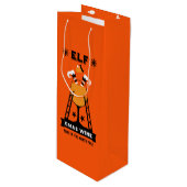 Sac Cadeau Pour Bouteille Vin Elf Christmas (Devant Angle)