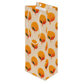 Sac Cadeau Pour Bouteille Vin Illustration Oranges fraîches (Dos Angle)
