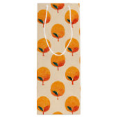 Sac Cadeau Pour Bouteille Vin Illustration Oranges fraîches (Dos)