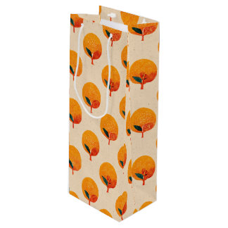 Sac Cadeau Pour Bouteille Vin Illustration Oranges fraîches