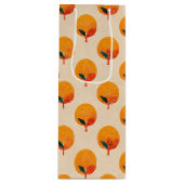 Sac Cadeau Pour Bouteille Vin Illustration Oranges fraîches (Devant)