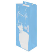 Sac Cadeau Pour Bouteille Vin mariage Gown Blue Bride (Dos Angle)