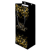 Sac Cadeau Pour Bouteille Vin O'Clock Gold Sparkle (Dos Angle)